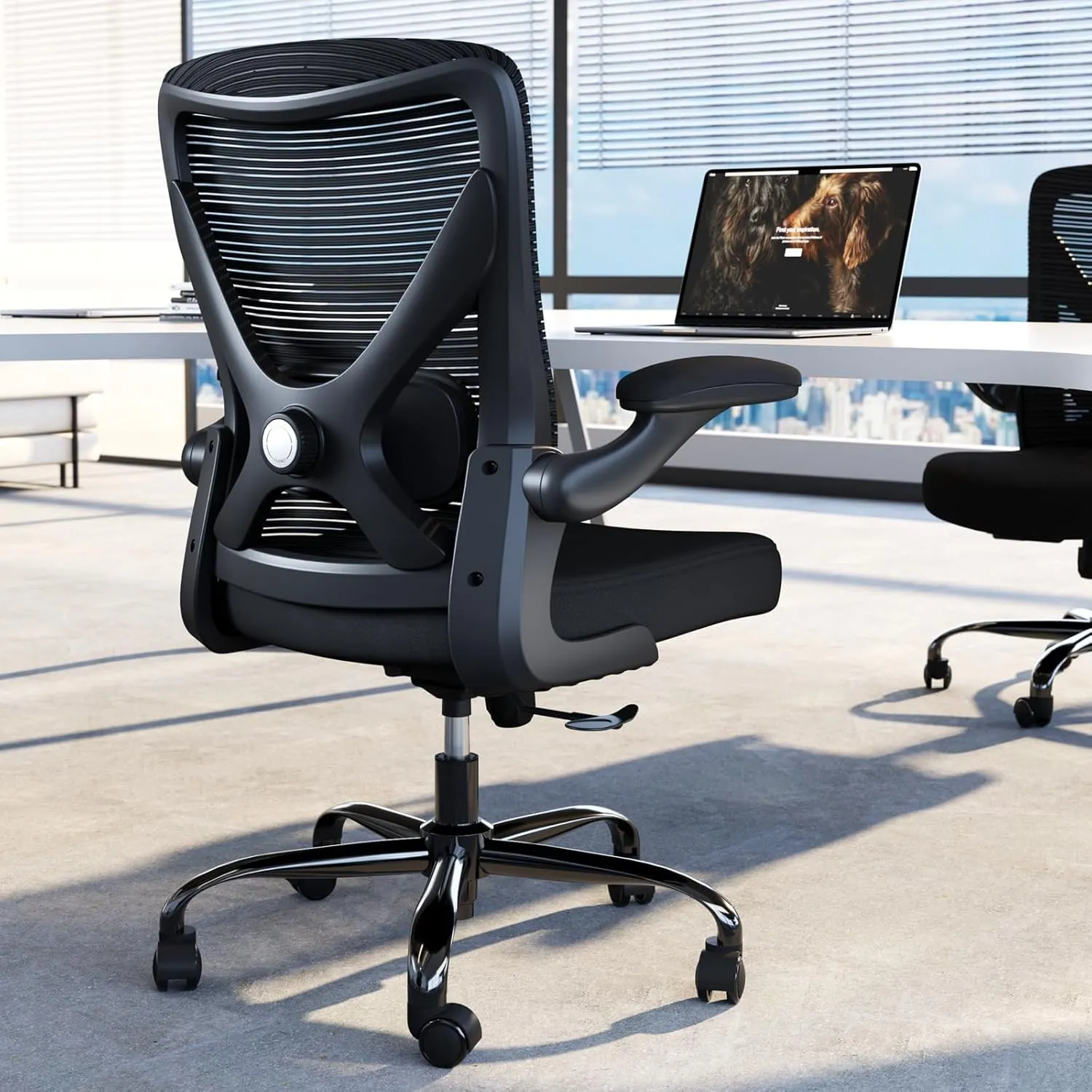 Ergonomic Office Chair with Lumbar Support - Adjustable Computer Desk Chairs for Home Office, Gaming, and Work - Comfortable and Supportive Desk Chairs for Adults(Black)