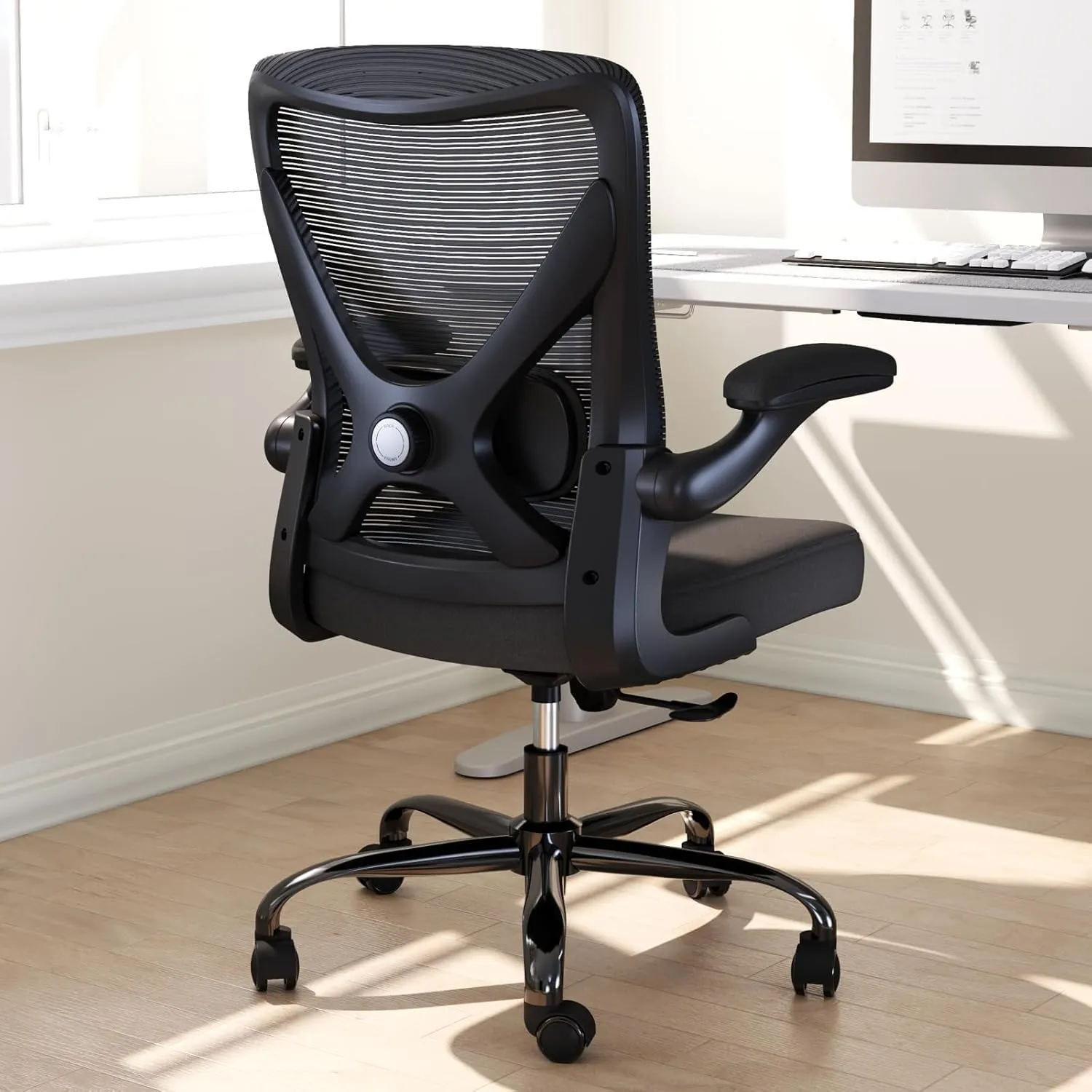 Ergonomic Office Chair with Lumbar Support - Adjustable Computer Desk Chairs for Home Office, Gaming, and Work - Comfortable and Supportive Desk Chairs for Adults(Black)