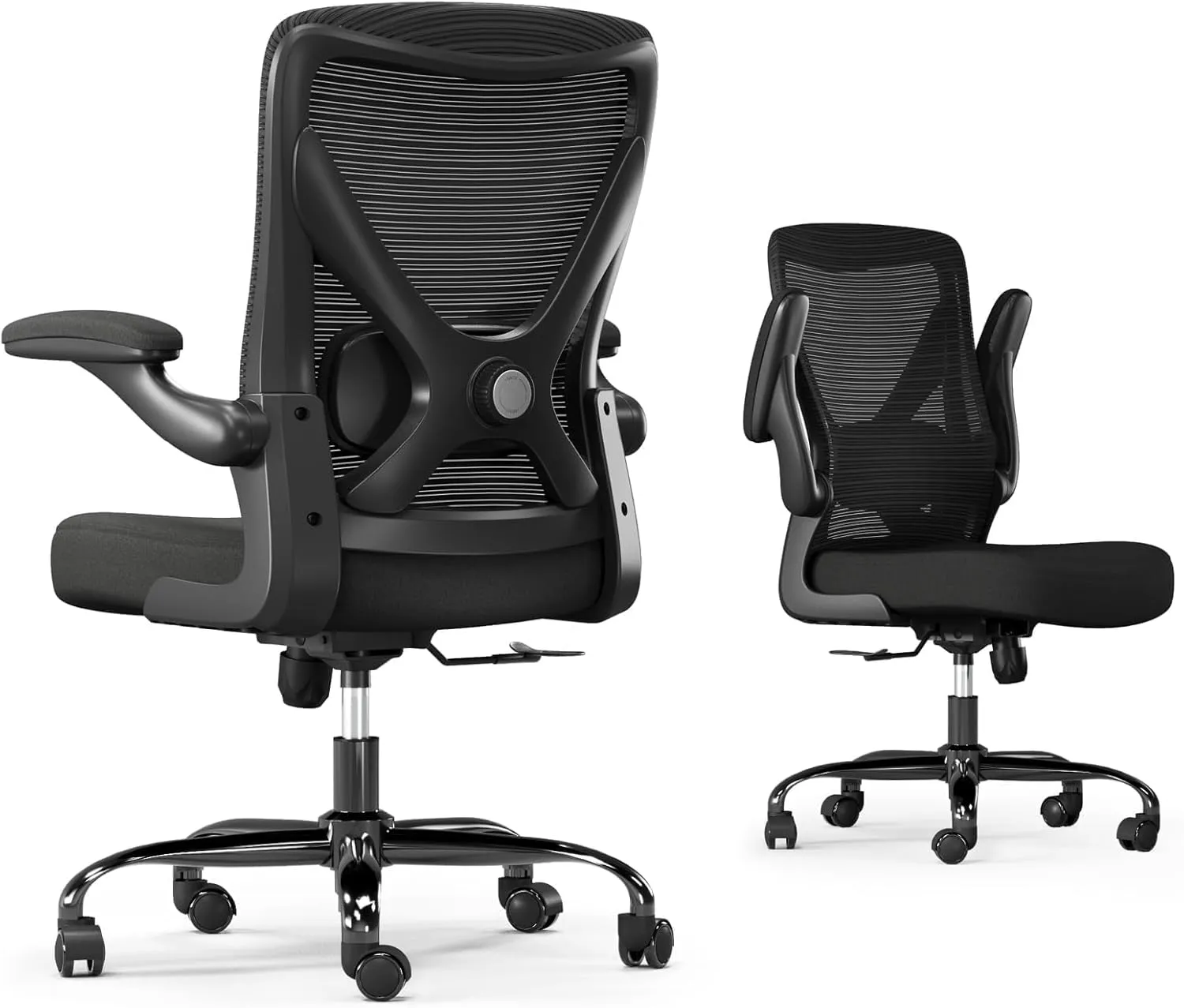 Ergonomic Office Chair with Lumbar Support - Adjustable Computer Desk Chairs for Home Office, Gaming, and Work - Comfortable and Supportive Desk Chairs for Adults(Black)