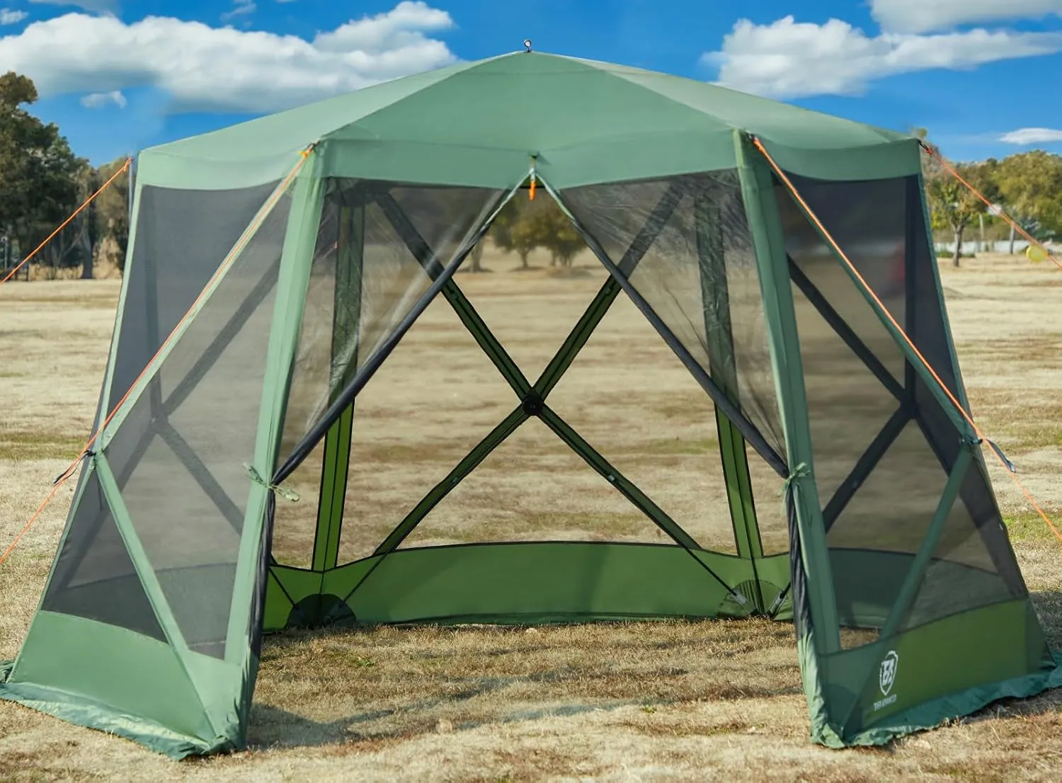EVER ADVANCED Pop up Screen House Tent for Camping 11.5 x 9.8 ft, Instant Screened Gazebo Canopy with Netting, Portable Shelter Enclosure for Outdoor, Backyard