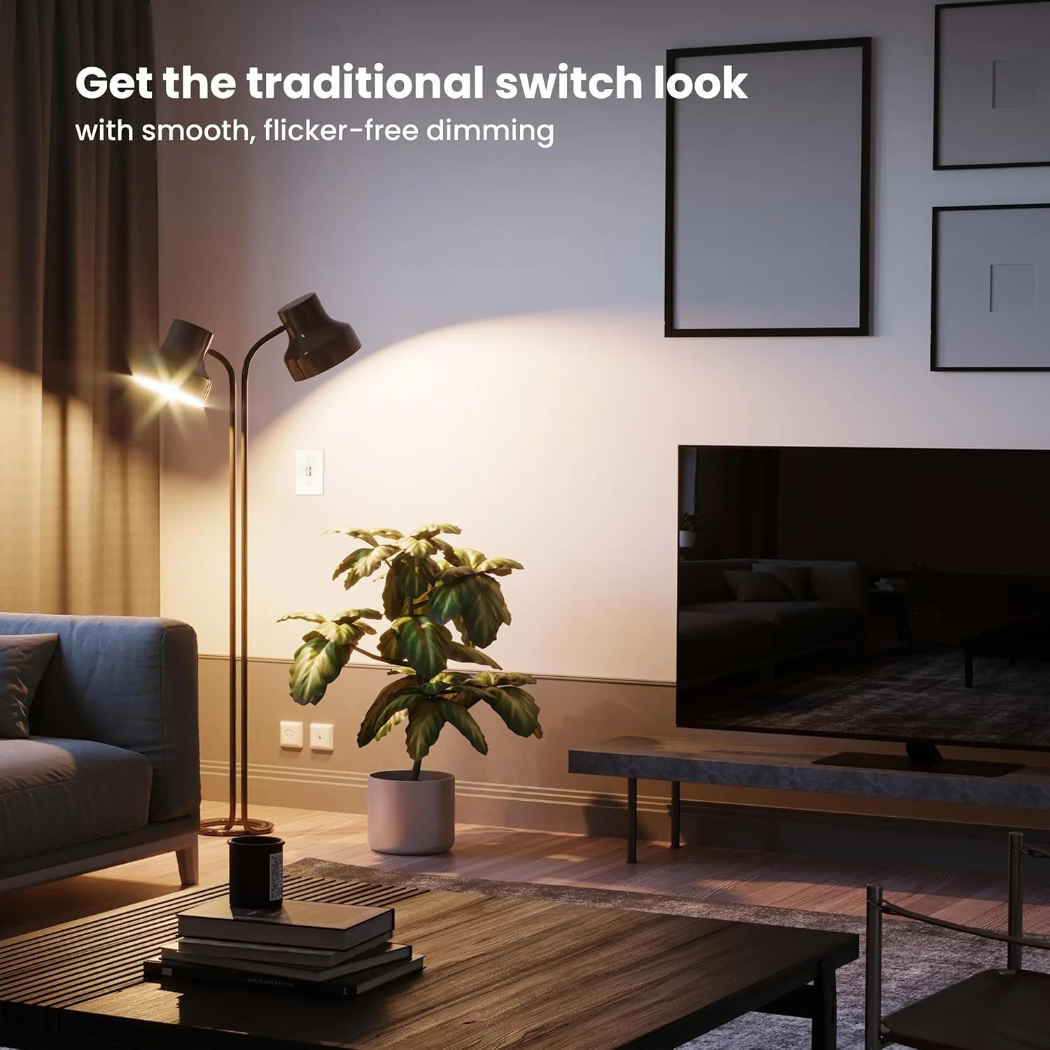 Feit Electric Dimmer Switch for Dimmable LED Light Bulbs, Single Pole or 3-Way Toggle, Wall Plate and Wire Nut Installation Included, DIM/Toggle/2, 2 Pack