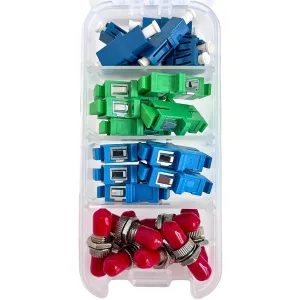 Fiber Optic Coupler Kit - Fiber Optic Connector Kit Includes 26 Fiber Optic Couplers - for ST LC SC/APC SC Cables - Includes Hard Plastic Snap Lock case