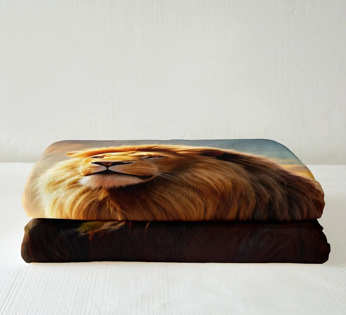 Fierce Lion Throw Blanket,Wild Animal Theme Bed Blanket Kids Teens Adults Men Home Room Decor,African Plateau Natural Scenery Fuzzy Blanket,3D Lion Sunset Fleece Blanket,for Chair/Sofa,60"×80"