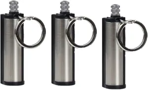 Fire Starter Lighter Waterproof Flint Match Outdoor Camping Permanent Metal Matchstick with Keychain(Without Fluid)