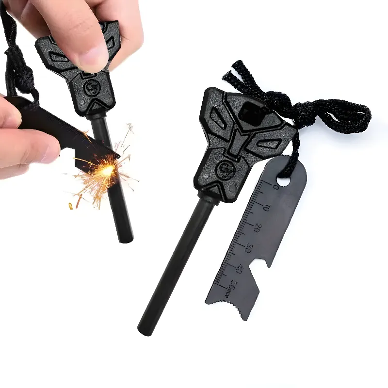 Fire Starter Rod – Outdoor Survival Flint Striker with Scraper Tool