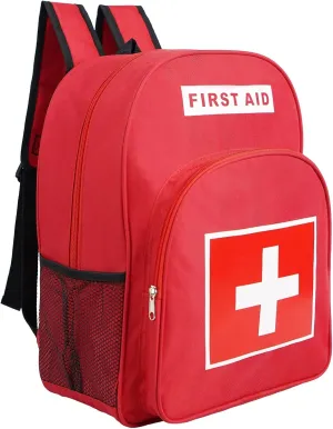First Aid Backpack, Emergency Medical Backpack, Waterproof & Large Capacity, Empty First Aid Bag, Ideal for Home Office EMT Paramedics