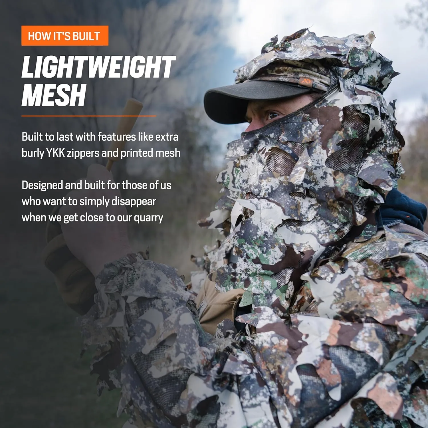 First Lite Men's Phantom Leafy Suit Top - Ultralight Mesh Camo Hunting Jacket