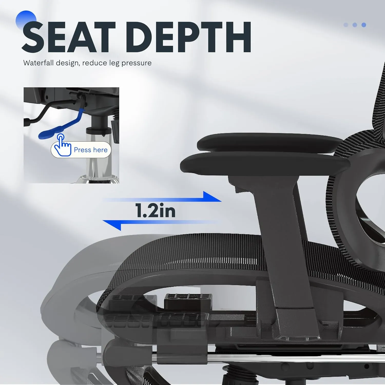 FLEXISPOT ErgoX Premium Ergonomic Office Chair with Footrest- Adjustable 3D Armrests, Dynamic Lumbar Support, Recline & Tilt Function, Mesh Seat, for Home & Office Use,Black