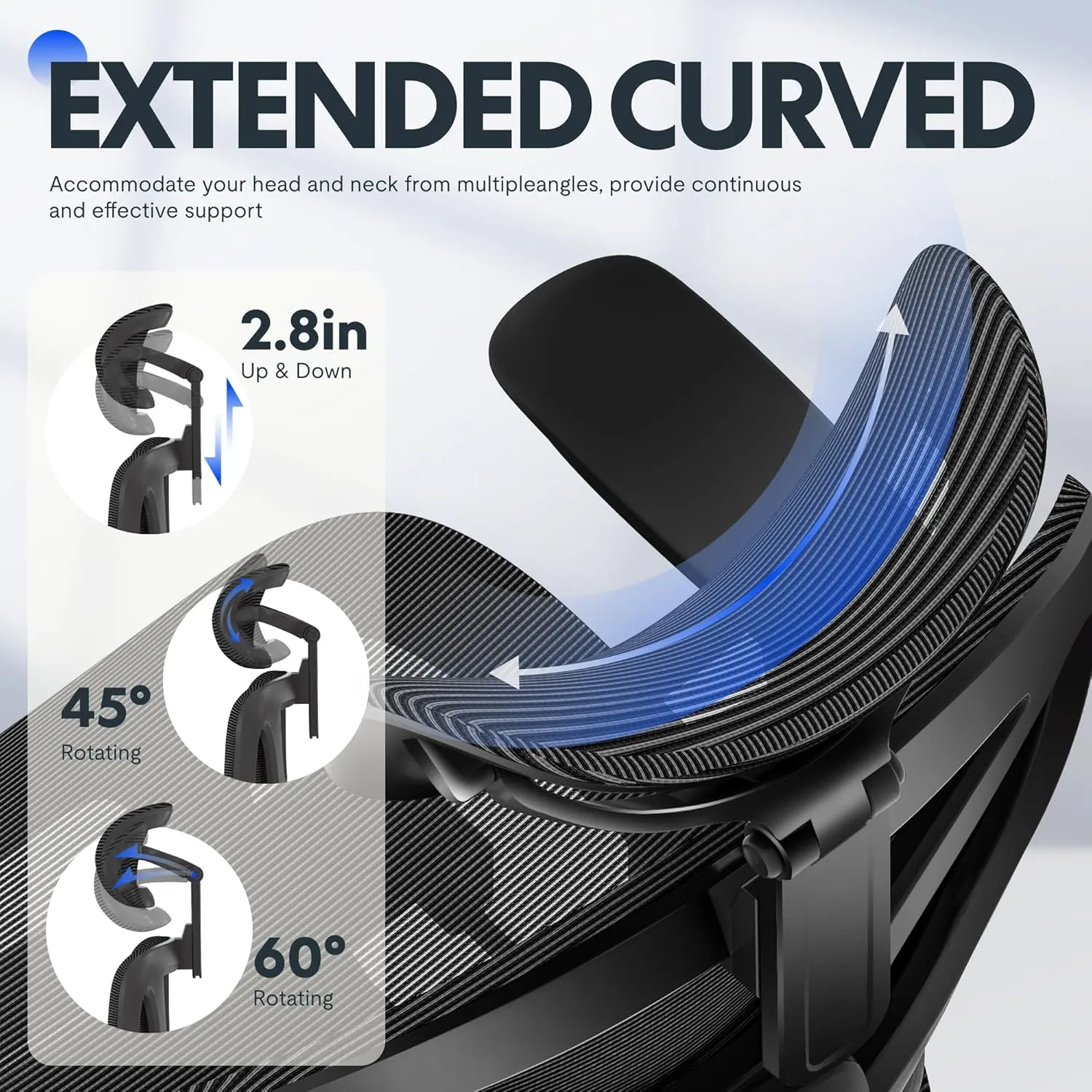 FLEXISPOT ErgoX Premium Ergonomic Office Chair with Footrest- Adjustable 3D Armrests, Dynamic Lumbar Support, Recline & Tilt Function, Mesh Seat, for Home & Office Use,Black