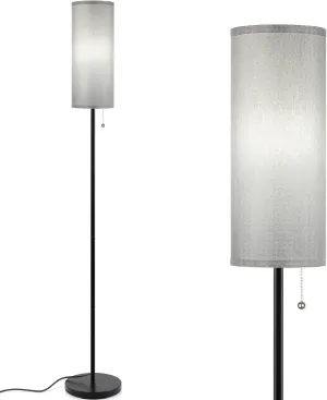 Floor Lamp for Living Room, 3 Color Temperature Modern Standing Lamps, Minimalist Floor Lights for Bedroom, Office, Reading,Gray