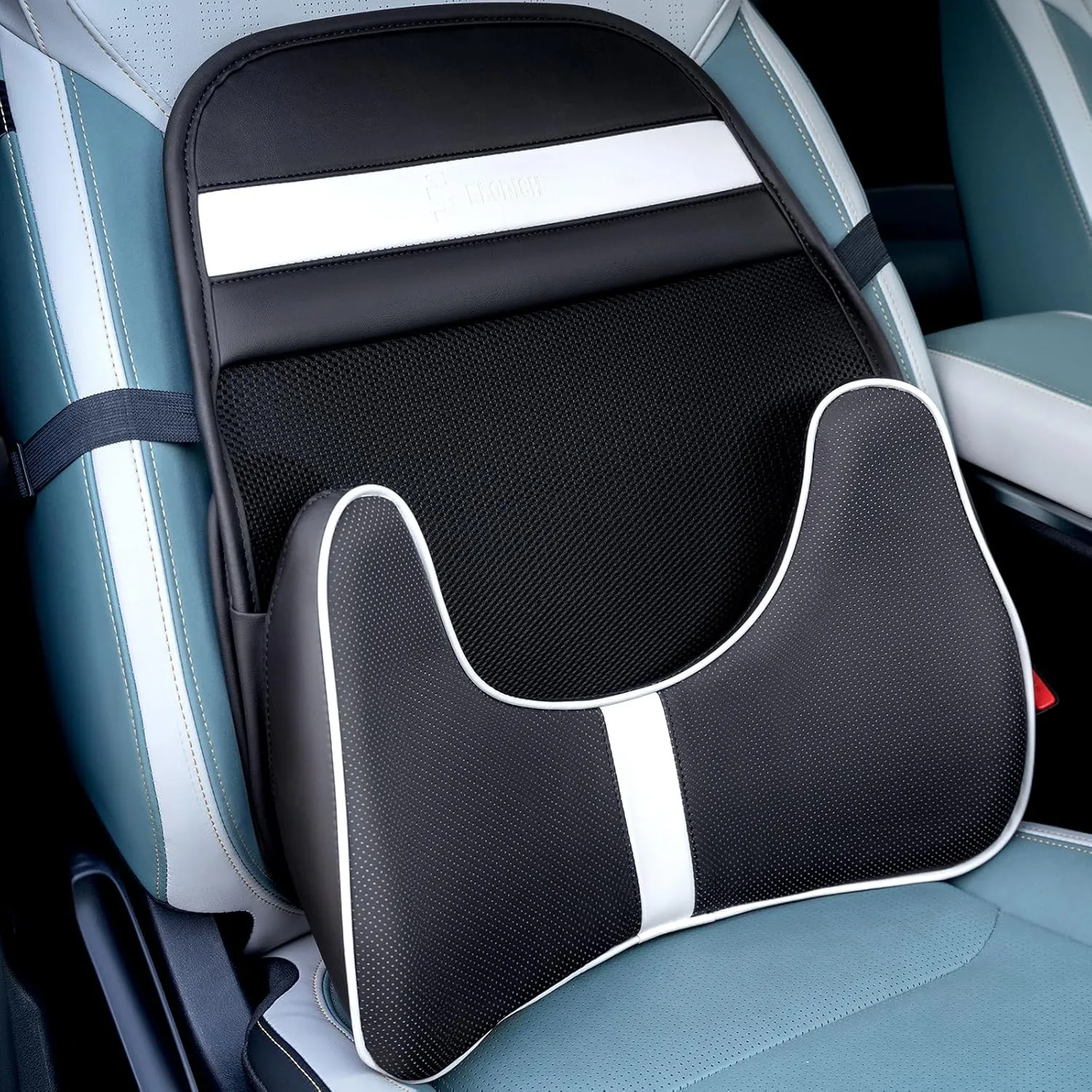FLORICH Double Layer Breathable Mesh Lumbar Support Ergonomic Lumbar Support Pillow with 3D Mesh Back Support and Adjustable Strap for CarSeat & Office Chair