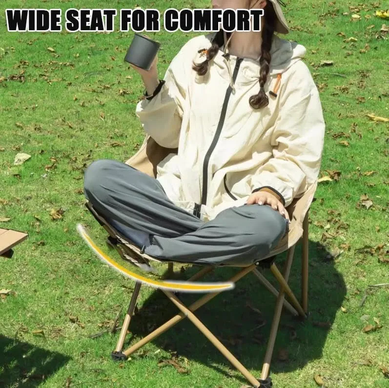 Folding Camping Chair, Portable Leisure Chair, Comfortable Collapsible Lawn Chair, Lightweight Oxford Cloth Beach Chair with Handbag(Green)