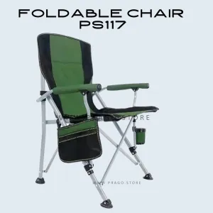 Folding Heavy Duty Support Chairs with Arm Rest Cup Holder and Portable Carrying Ɓag PS117
