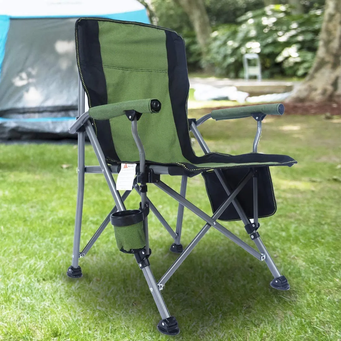 Folding Heavy Duty Support Chairs with Arm Rest Cup Holder and Portable Carrying Ɓag PS117