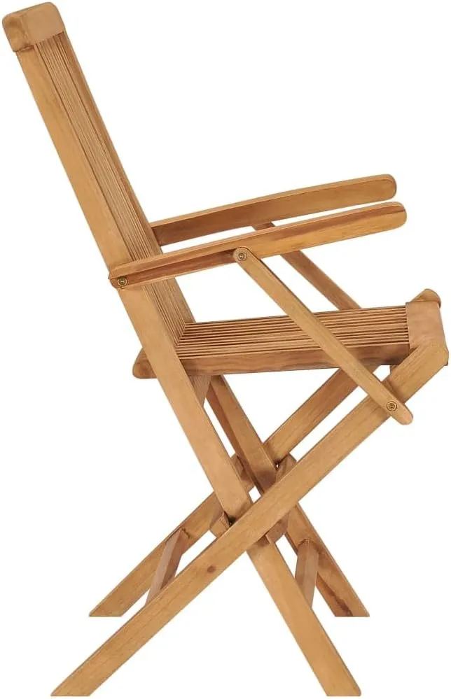 Folding Patio Chairs 2 Pack Solid Teak Wood Outdoor Furniture for Pool Beach Camping Lounge Foldable Garden Chairs with Smooth Finish