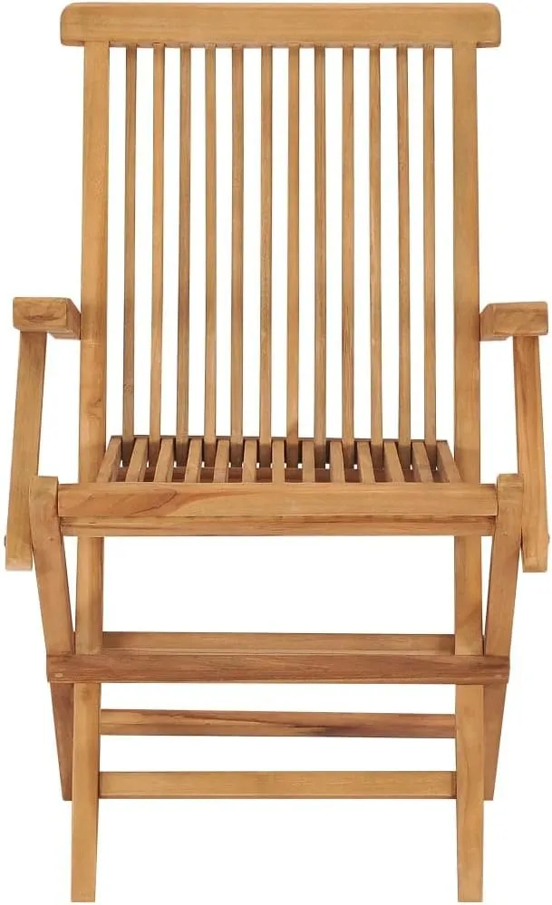 Folding Patio Chairs 2 Pack Solid Teak Wood Outdoor Furniture for Pool Beach Camping Lounge Foldable Garden Chairs with Smooth Finish