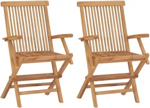 Folding Patio Chairs 2 Pack Solid Teak Wood Outdoor Furniture for Pool Beach Camping Lounge Foldable Garden Chairs with Smooth Finish