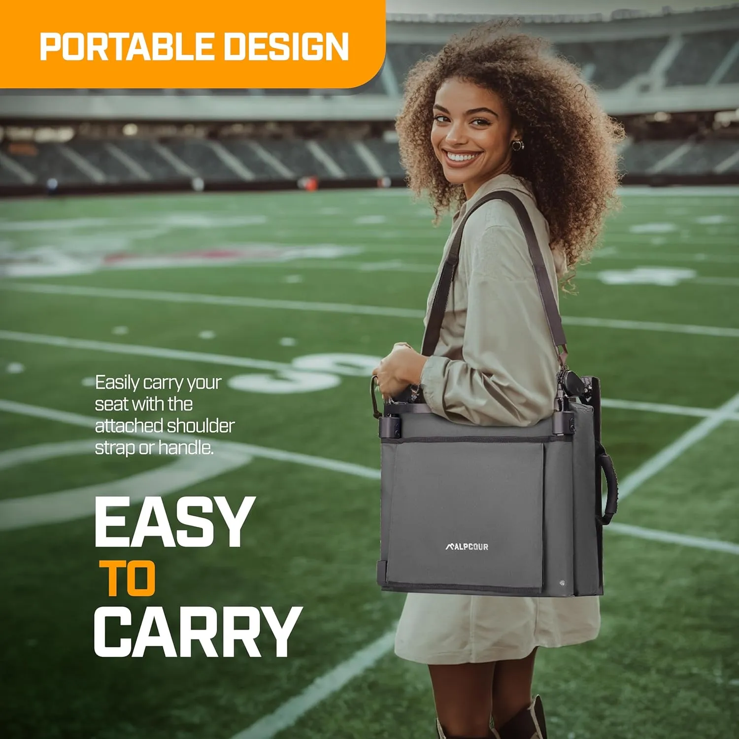 Folding Reclining Stadium Seats with Back Support for Bleachers, Bleacher Chairs with Back and Cushion Seating for Football, Camping Chair, Kayak Seat, Canoe, Paddle Board, Concerts, & Sports Events