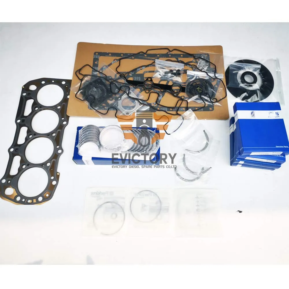 for Perkins 404 404C-22T 404C-22 404C Engine Rebuild kit Ring Gasket Bearing   Cylinder Head Complete Valve Guide seat Spring