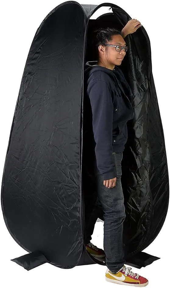 Fotodiox Collapsible Portable Indoor/Outdoor Changing Room - Black, 6'4" Tall, 3'6"x3'6" Base, Pop-up Dressing Tent