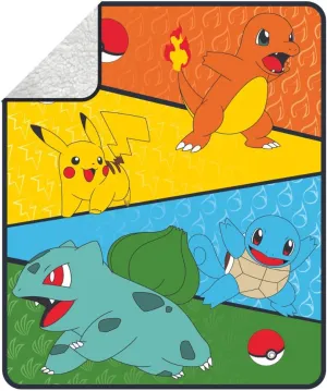 Franco Pokemon Anime Kids Bedding Soft Plush Sherpa Blanket Throw, 50 in x 60 in, (Officially Licensed Product)