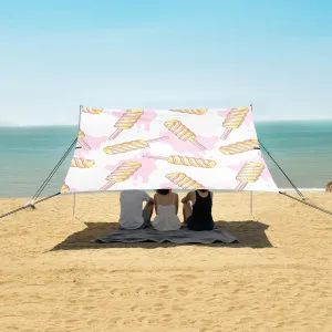 Fruity Popsicle Beach Canopy Tent Anti-UV & Wind Resistant, Camping Sun Shelter Easy Setup Portable,Outdoor Shade Tents with Sandbags,Sand Shovels,Ground Pegs & Stability Poles