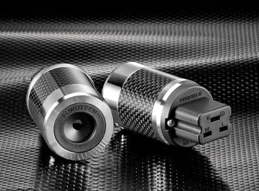 Furutech FI-52 (R) High End Grade Carbon Fibre, Stainless Rhodium 20A I.E.C. Connector (Each)