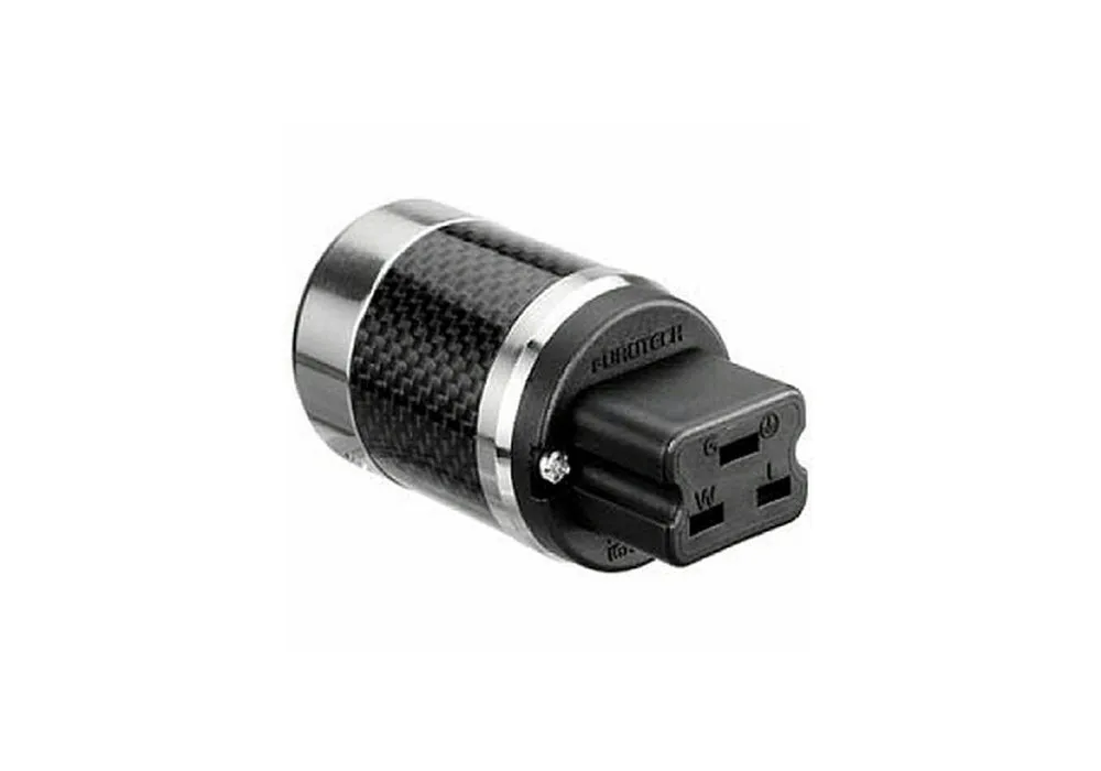 Furutech FI-52 (R) High End Grade Carbon Fibre, Stainless Rhodium 20A I.E.C. Connector (Each)