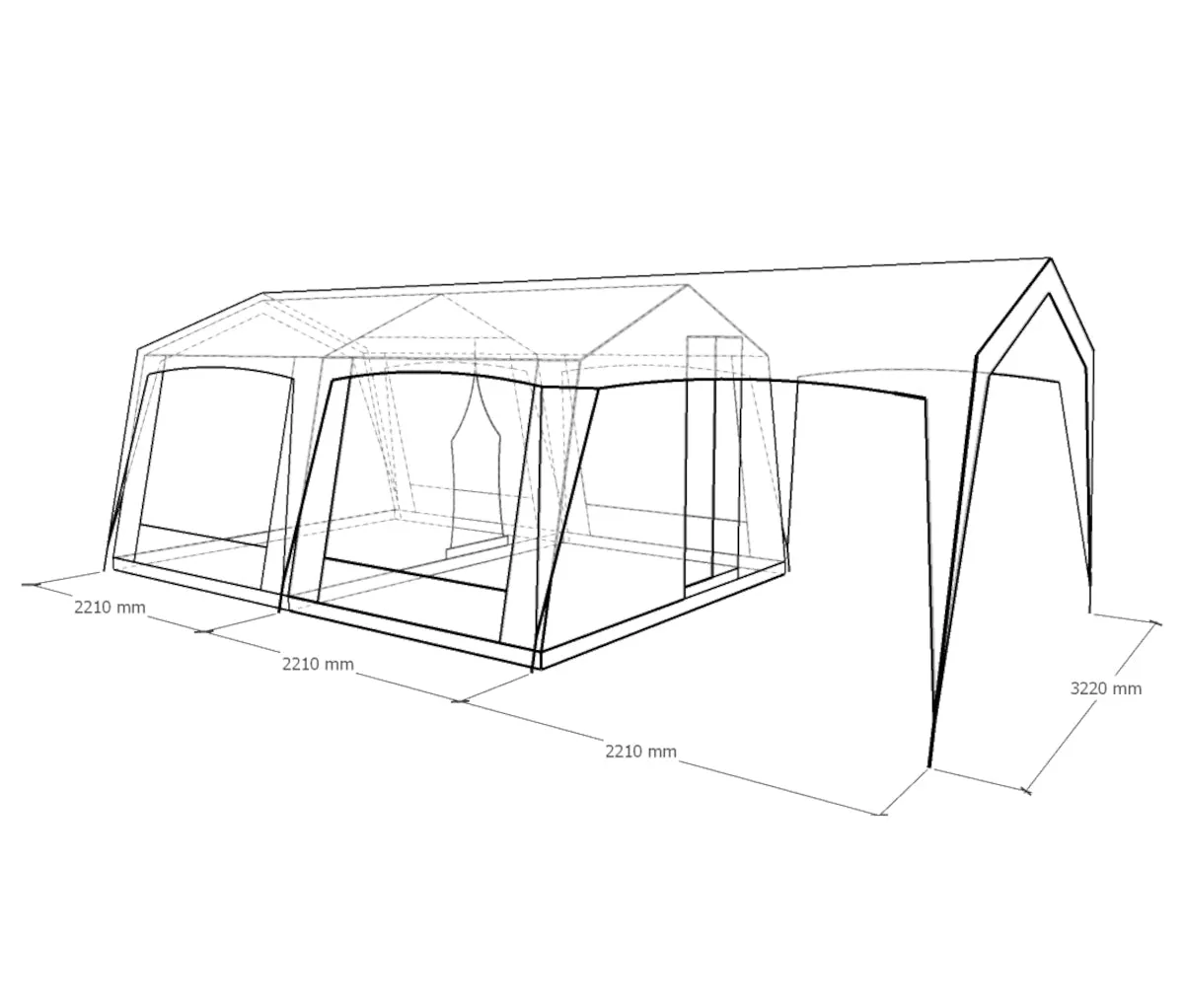 FVELDT Family Camper | 6 Person | Two room all weather canvas camping tent