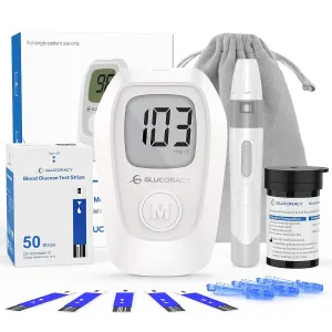 G-425 Blood Glucose Monitor Kit, Blood Sugar Test Kit with Lancing Device, 50 Test Strips and 50 Lancets, Glucose Meter for Home Use, Diabetes Home Testing Kit