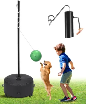 GADFISH Heavy Duty Tetherball Set with Ball and Rope, Adjustable Height Tether Ball Poles - Two usage methods, Portable Tetherball Kit for Indoor & Outdoor, Playground, Backyard, Fun for Adults & Kids