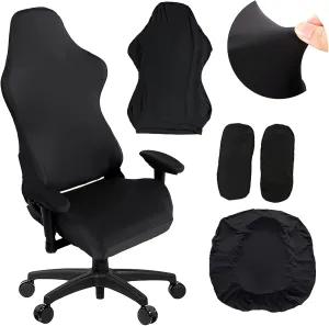 Gaming Chair Cover-Gaming Chair seat Cover 4pc/Set Gaming Chair Covers Stretchable with armrest Covers/Chair Back Covers/Chair seat Cover, Gamer Chair Cover of Computer Video Game Office Chair Cover