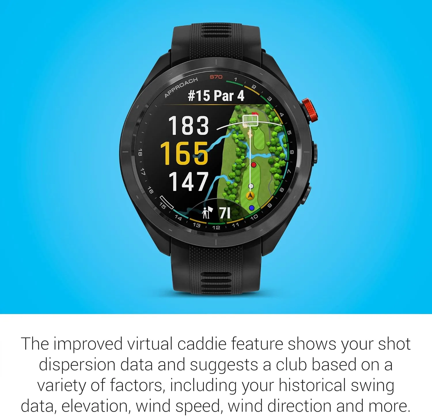 Garmin Approach S70 Golf Smartwatch | AMOLED Display | Shot Execution/Putt Alignment | Golfing System with Approach CT10 Full Kit, Club Tracking System (14 Sensors) and Signature Stand Power Bundle
