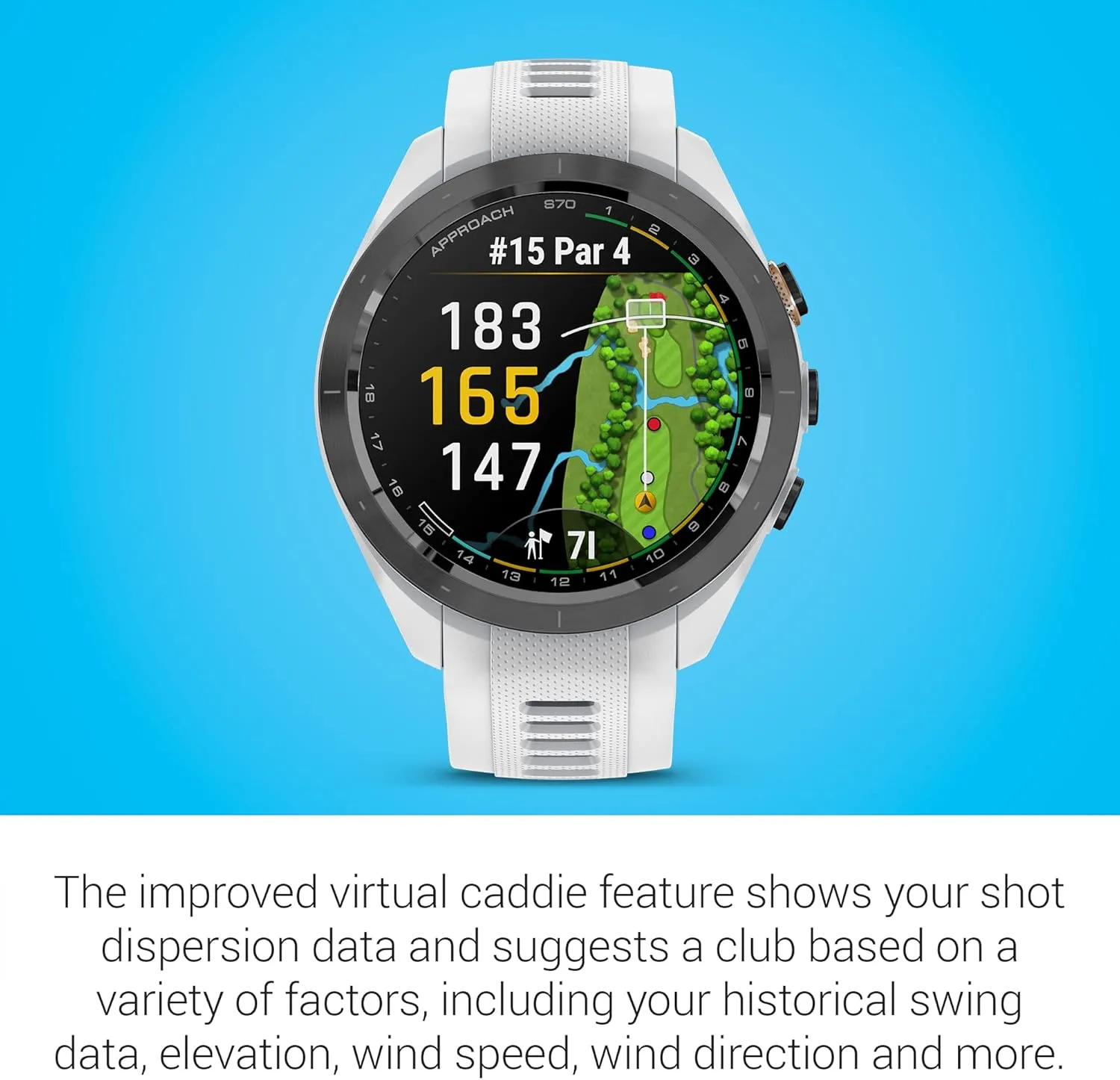 Garmin Approach S70 Golf Smartwatch | AMOLED Display | Shot Execution/Putt Alignment | Golfing System with Approach CT10 Starter Kit, Club Tracking System (3 Sensors) and Signature Stand Power Bundle