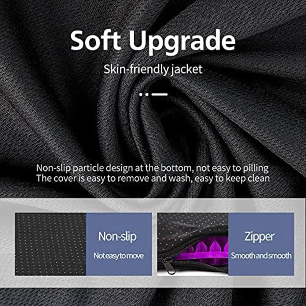 Gel Seat Cushion for Long Sitting, Extra Thick Gel Cushion for Wheelchair Soft Chair Pads Cushion for Office Home Chairs Car Seats Long Trips - Back Sciatica Hip Tailbone Pain Relief Cushion (Violet)