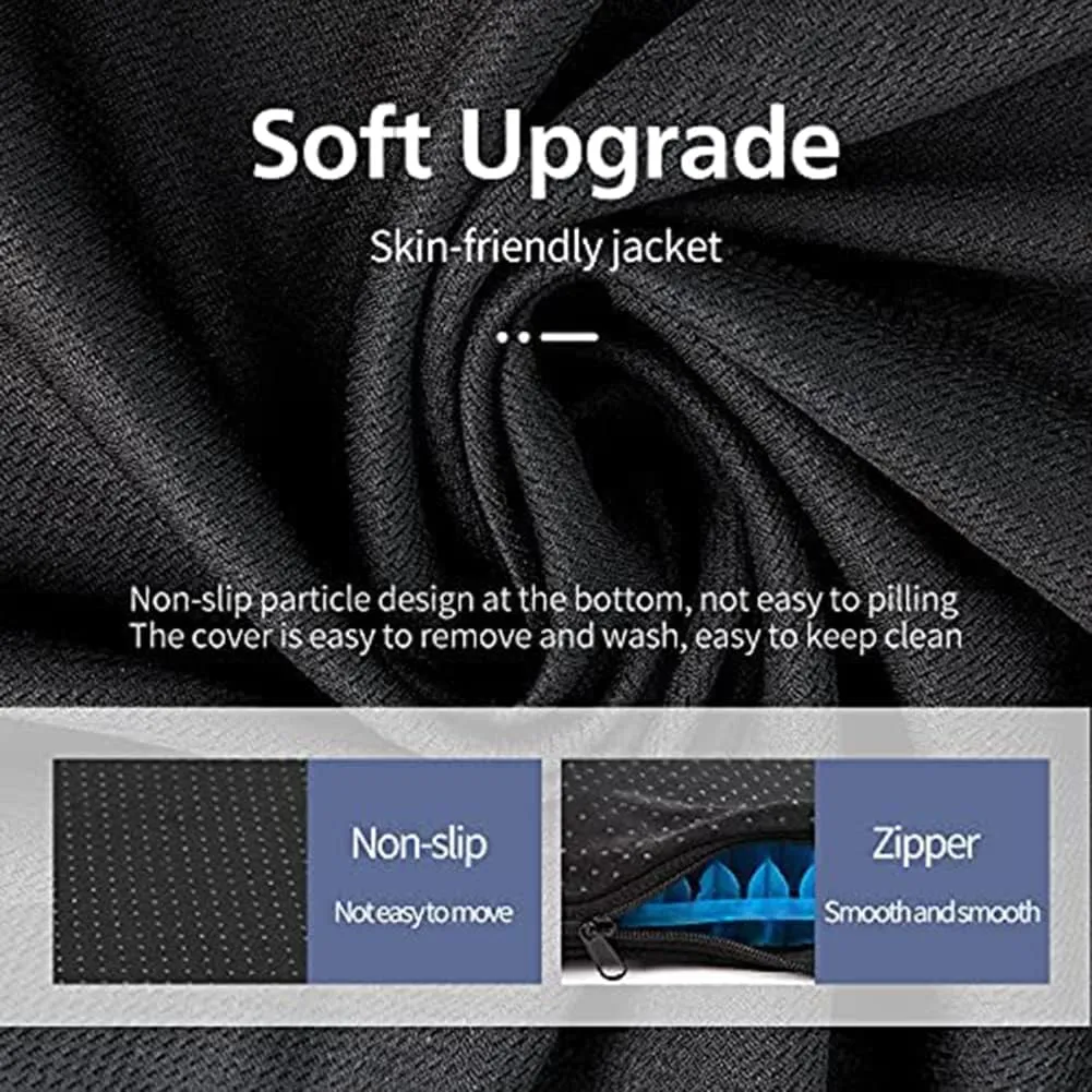Gel Seat Cushion, Jumbo&Thick Gel Cushion Chair Pads with Non-Slip Cover for Home Office Car Seat Wheelchair, Soft Breathable Honeycomb Seat Pads for Relieve Hip Pain, Blue 20x20x1.9inch