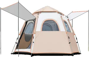Generic Waterproof Instant Camping Tent, 6-8 Person Easy Quick Setup Dome Family Tents for Camping,2 Doors and 4 Windows with Mesh,for Outdoor,Picnic,Family,Friends Gathering