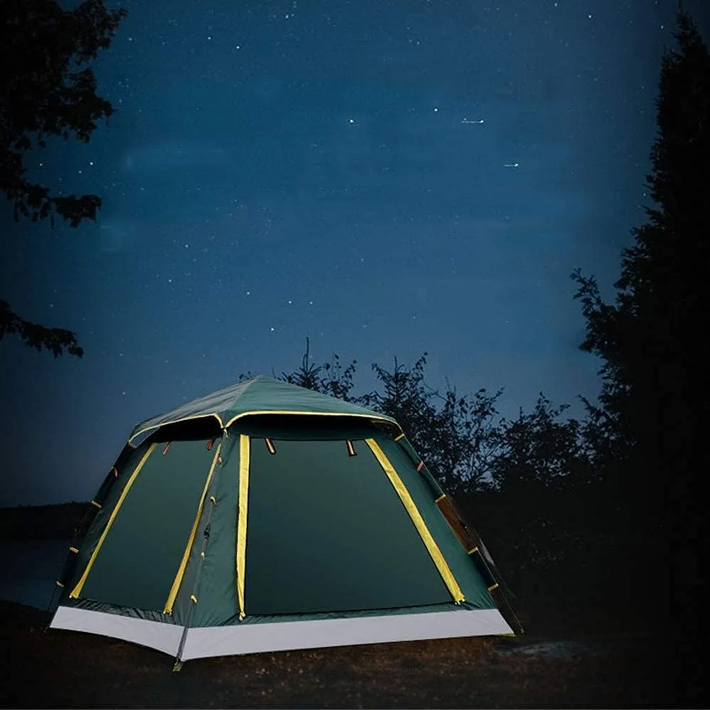 GeRRiT 3-4 Person Pop Up Tent Automatic Instant Camping Tent Quick Opening Waterproof Outdoor Tent 4 Season Travel Tent with Carry Bag for Hiking, Traveling or Beach, 5, Sky Blue