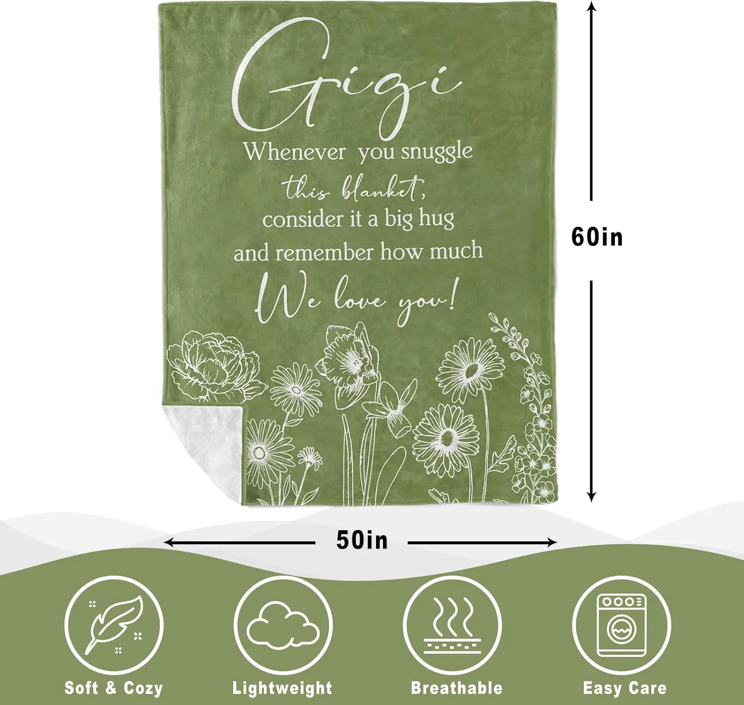 Gigi Gifts, Gigi Gifts for Grandma, Gigi Gifts from Grandchildren Grandkid, Best Gigi Ever Gift, Gifts Ideas for Grandma Gigi Nana Mimi Granny, Best Grandma Gifts Ideas 60"X50" Blanket