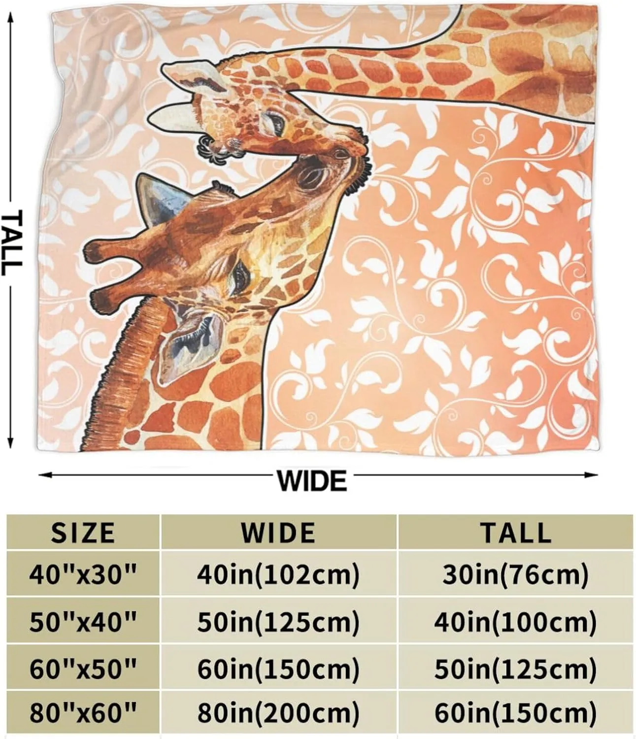Giraffe Blanket for Boys Girls, Cute Giraffe Themed Design Printed Throw Blankets for Kids Lap, Chair Sofa, Warm Soft Cozy Blanket, 40"x 50"