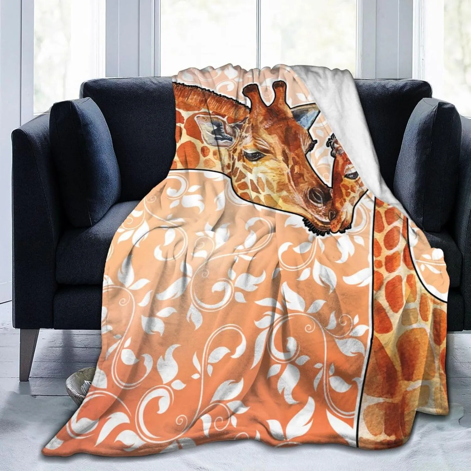 Giraffe Blanket for Boys Girls, Cute Giraffe Themed Design Printed Throw Blankets for Kids Lap, Chair Sofa, Warm Soft Cozy Blanket, 40"x 50"