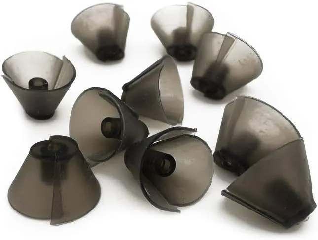 GN Resound Sure Fit Hearing Aid Standard Receiver Tulip Domes Dark Gray Split Ear Rub Piece Comfortable BTE Hearing Amplifier PSAP Kit Ear Tips Invisible, Perfect for Open Air (Open fit) (10 pcs)