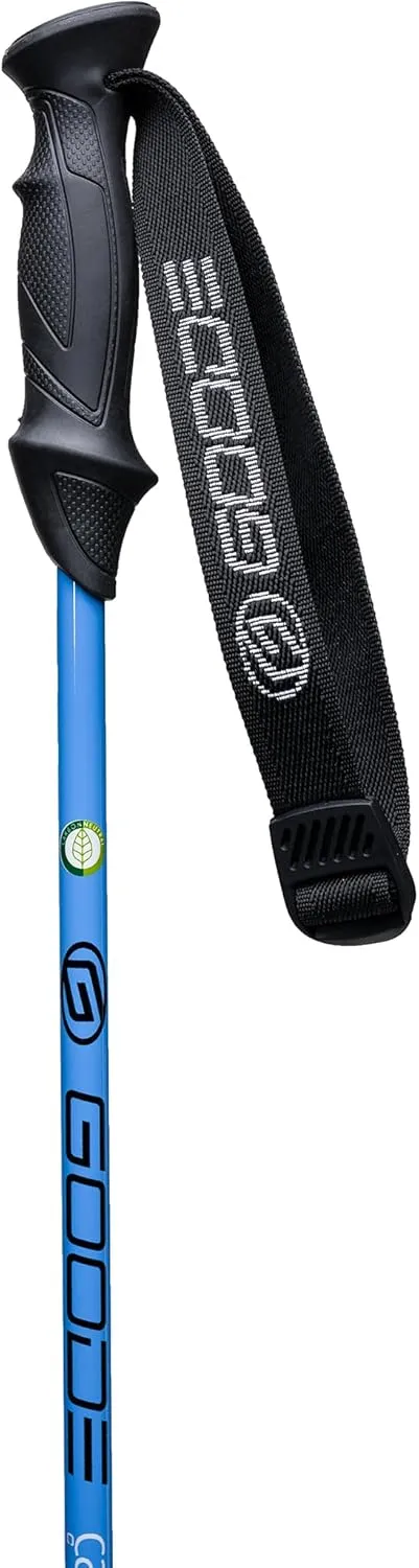 GOODE Carbon Neutral Ski Poles – Ultra-Lightweight & Durable Eco-Friendly Composite – High-Performance Shock Absorbing Downhill Ski Poles for Men & Women - Pair