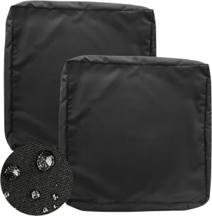 GUEGLSA Outdoor Replacement Cushion Covers 24x24x5 inch, Waterproof Patio Cushion Slipcovers, Chair Cushion Slip Cover, Set of 2, Black