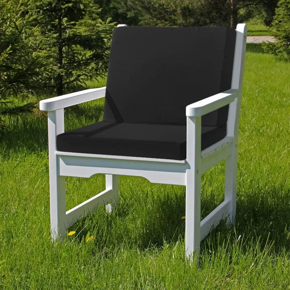 GUEGLSA Outdoor Replacement Cushion Covers 24x24x5 inch, Waterproof Patio Cushion Slipcovers, Chair Cushion Slip Cover, Set of 2, Black