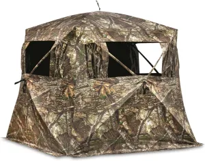 Guide Gear Flare 270 Pop-Up Hunting Camo Ground Blind for Deer, Duck, Bow, and Turkey Hunting Gear, Equipment, and Accessories