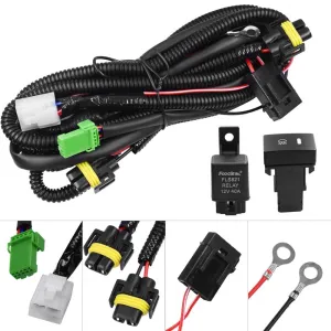 H11 880 881 H9 Fog Light Lamp Wiring Harness Socket Wire Connector with 40A Relay & ON/Off Switch Kits Fit for LED Work Lamp Driving Lights Etc