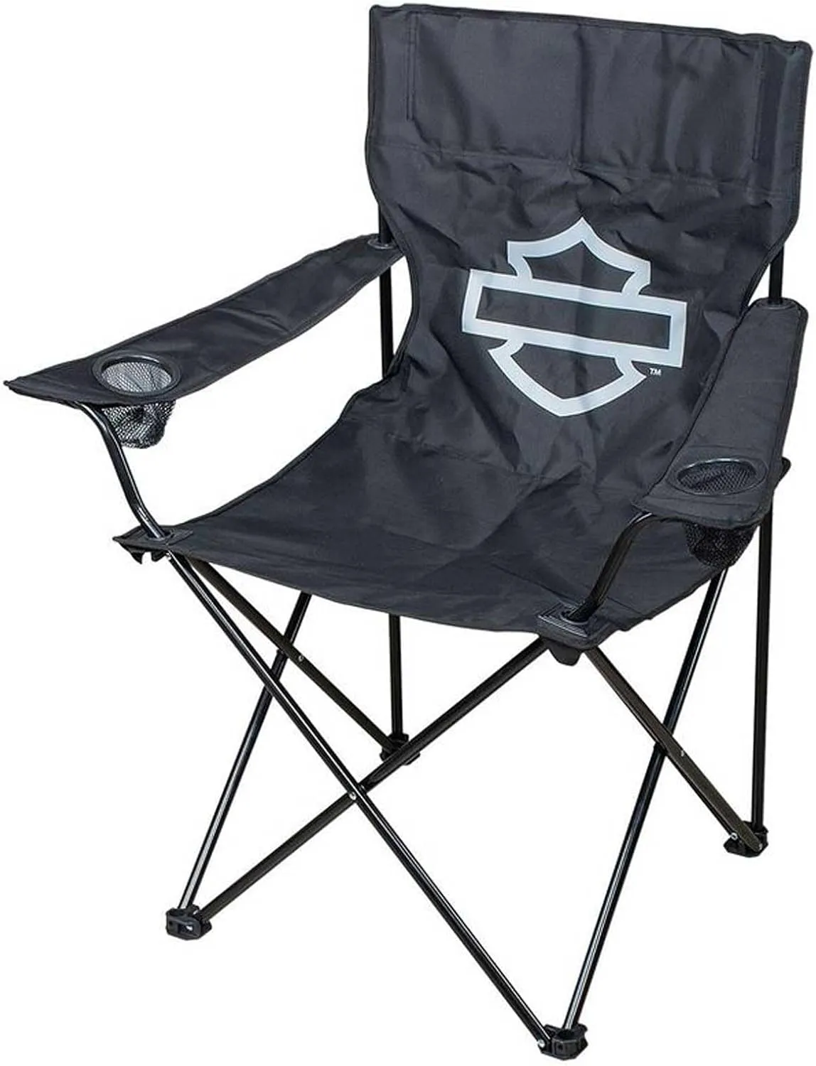 Harley-Davidson Open Bar & Shield Folding Chair w/Storage Bag - Black