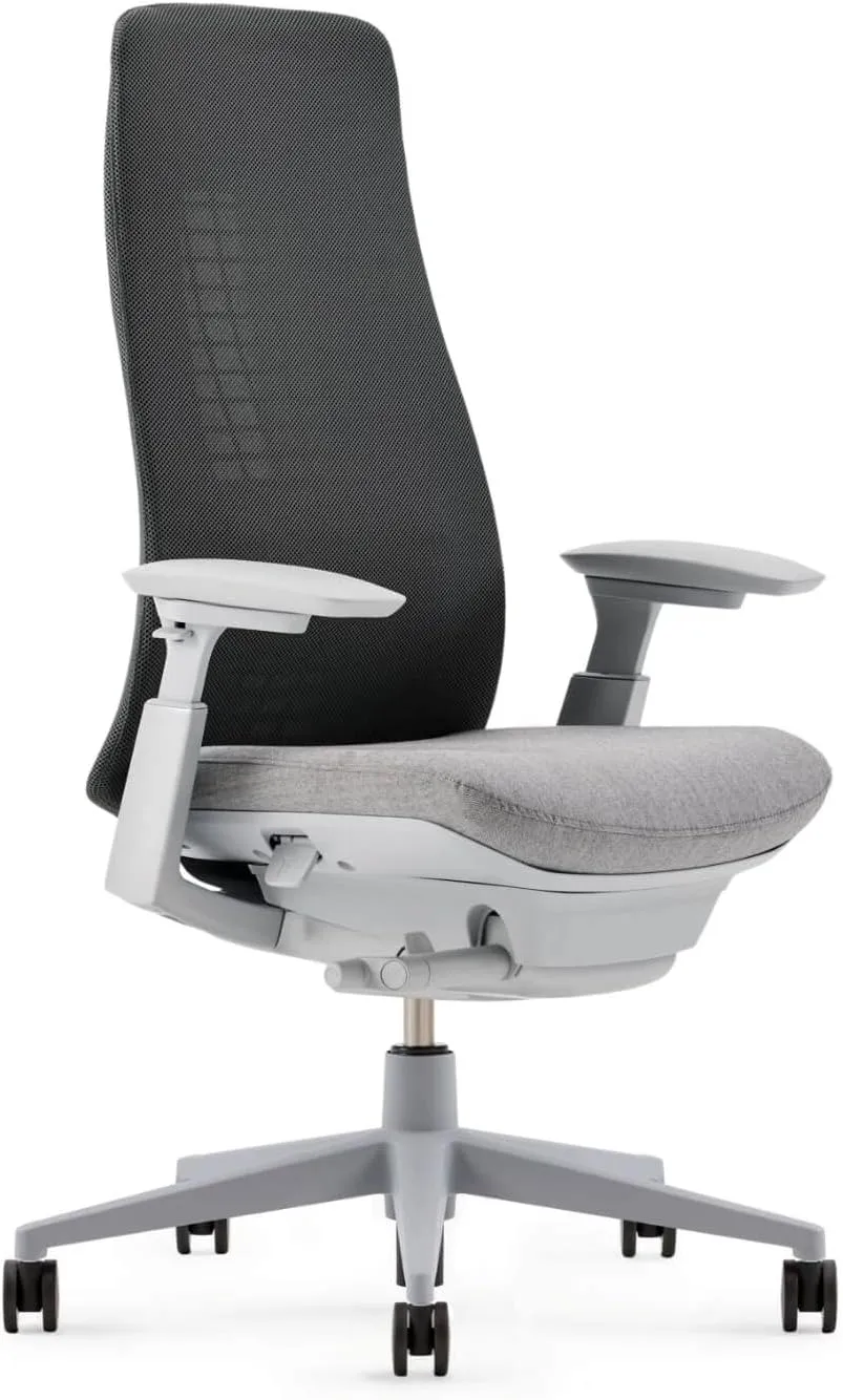 Haworth Fern Office Chair – Ergonomic and Stylish Desk Chair with Breathable Mesh Finish - with Lumbar Support (River Rock)
