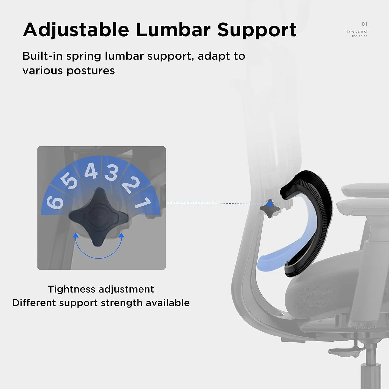 Hbada E8 Ergonomic Office Chair Elastic Adaptative Adjustment Back Lumbar Support Computer Chair High-Density Breathable Mesh Desk Chair with 115° Rocking,Black